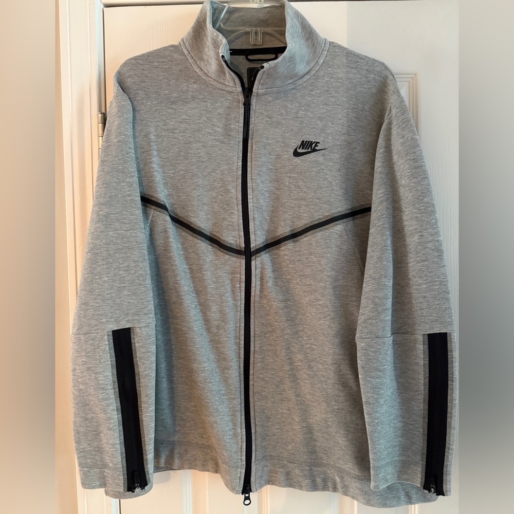 Nike Tech Heather Gray Full-Zip Ladies Jacket Sweatshirt Large